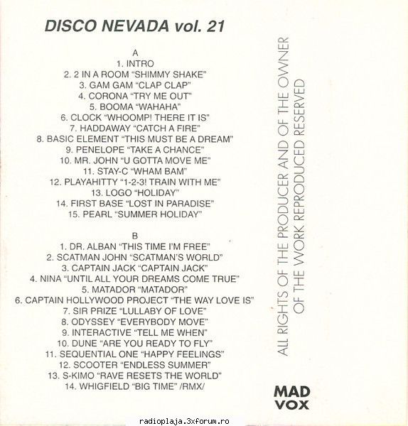 disco nevada vol. (megamix '95) coperta