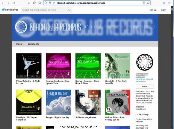 beach club records 
italo disco poate asculta direct sau inregistra de pe iel sau cumpara de pe